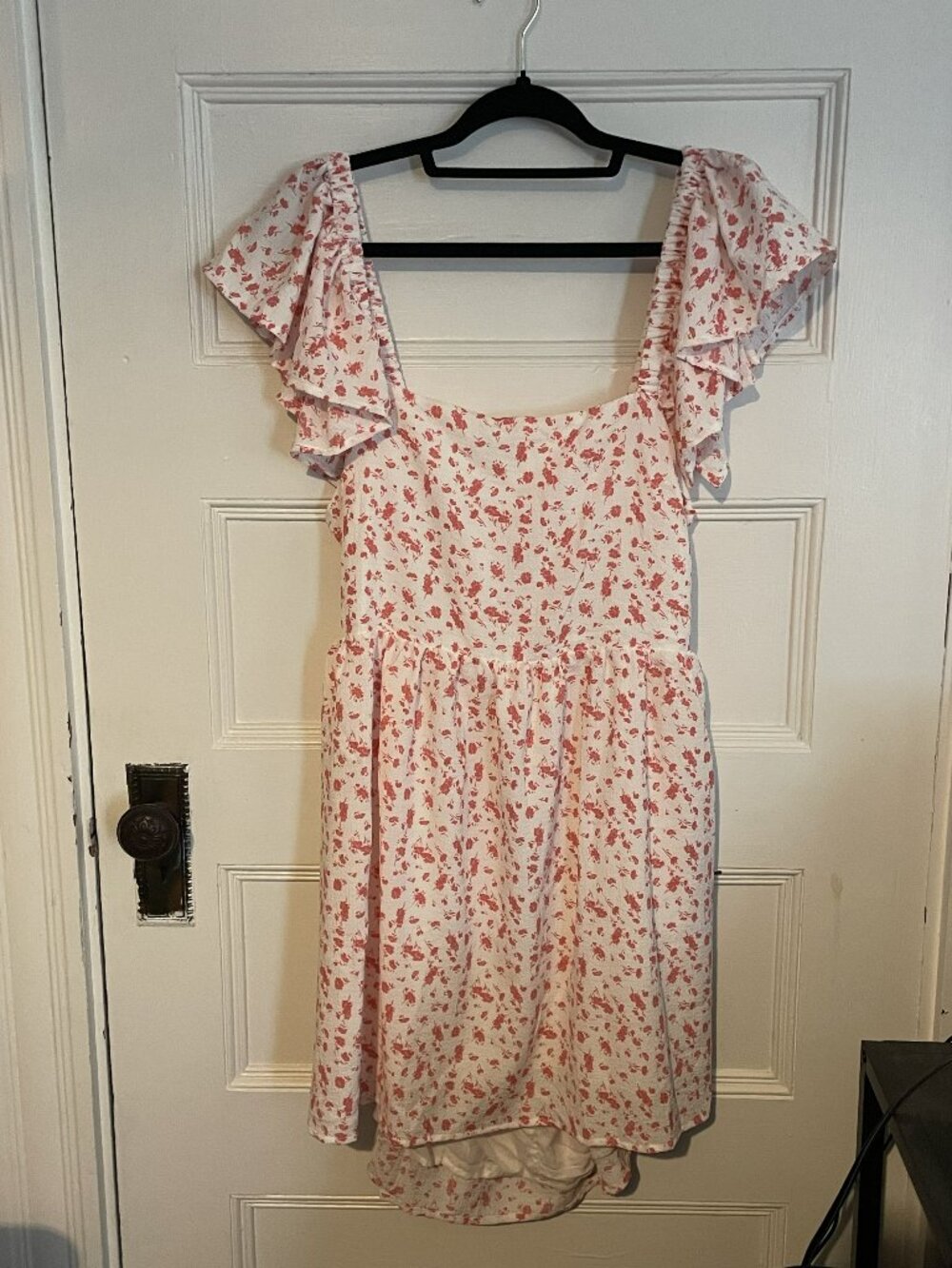 Mi Ami for Francesca's White and Red Floral Mini Dress, Size XL NWT